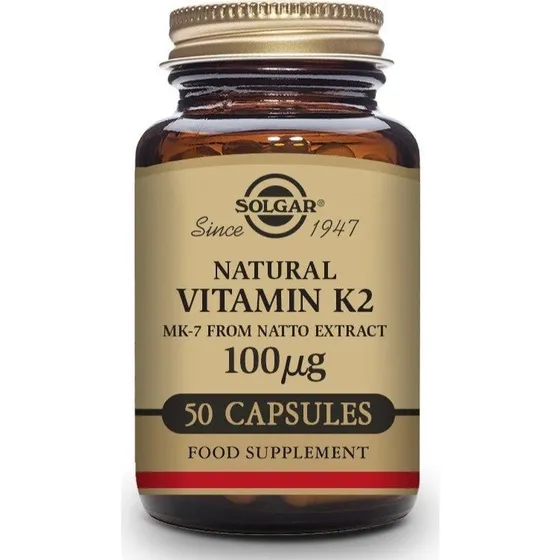 Solgar Vitamina K2 MK-7 100µg con Extracto de Natto 50 Cápsulas