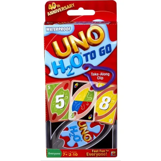 Mattel UNO H2O To Go - Juego de Cartas Resistente al Agua