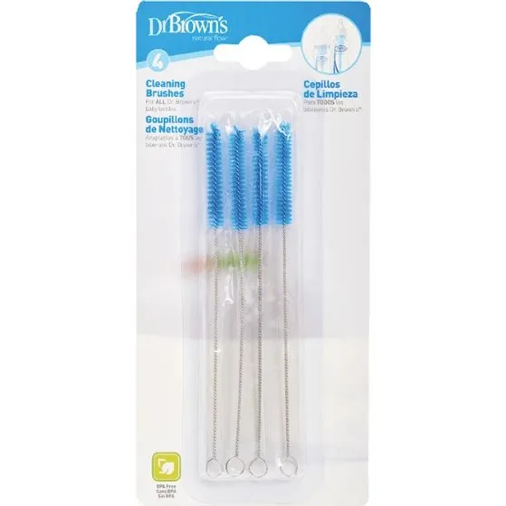 Dr. Brown's Cepillos Limpiadores para Biberones de Cuello Estrecho - 4 Piezas