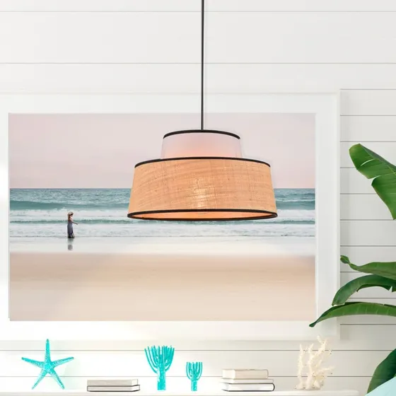COREP Lámpara colgante Mallorca blanco/natural Ø 38 cm