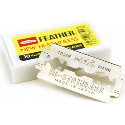 Feather Hi-Stainless Doble Filo 10 Unidades