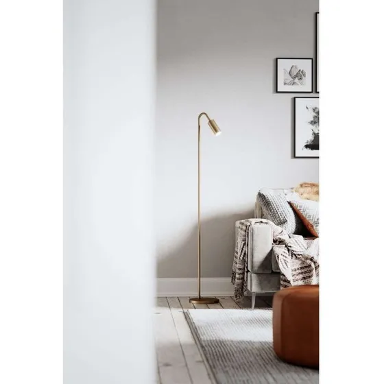 Rydéns Lámpara de pie Curve Dorado Mate 146 cm