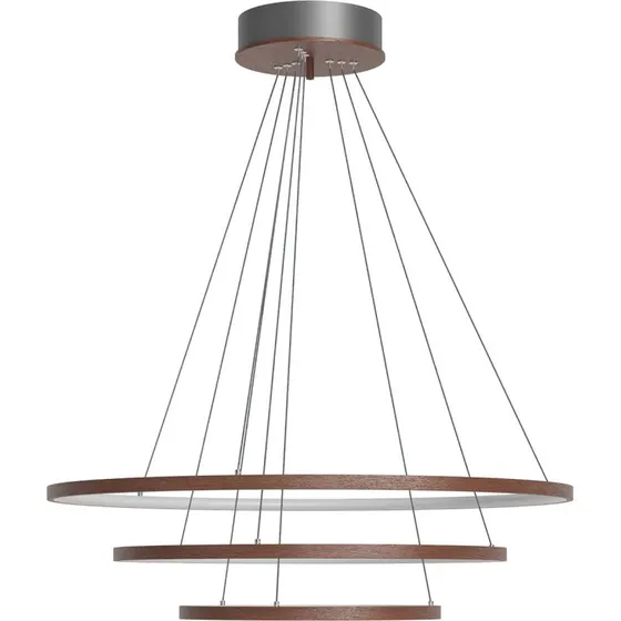 Lámpara colgante LED Trione By Rydéns, madera nogal, Ø 80 cm