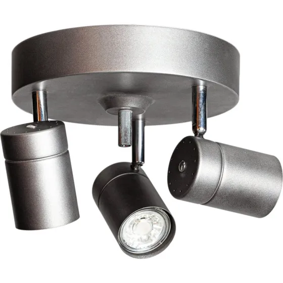 By Rydéns Downlight Correct de 3 focos orientables, gris