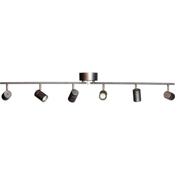By Rydéns Plafón Correct Gris con 6 Focos GU10 - 124 cm