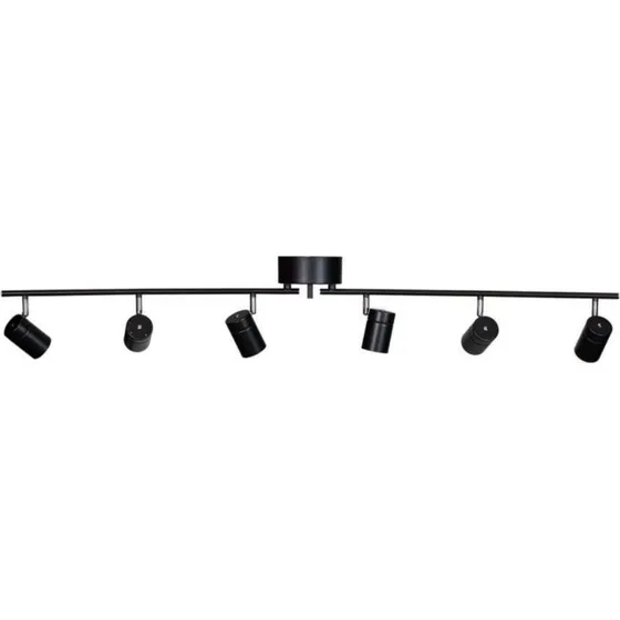 Rydéns Correct Plafón de Techo Negro Mate con 6 Focos GU10