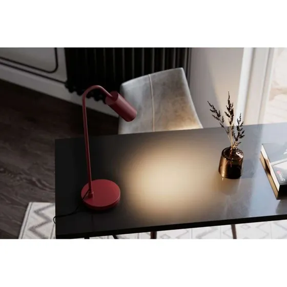 By Rydéns Lámpara de mesa Curve, rojo oscuro, metal, 51 cm