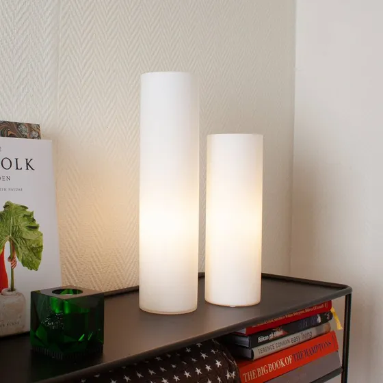 By Rydéns Lámpara de mesa Flake de cristal blanca, 40 cm