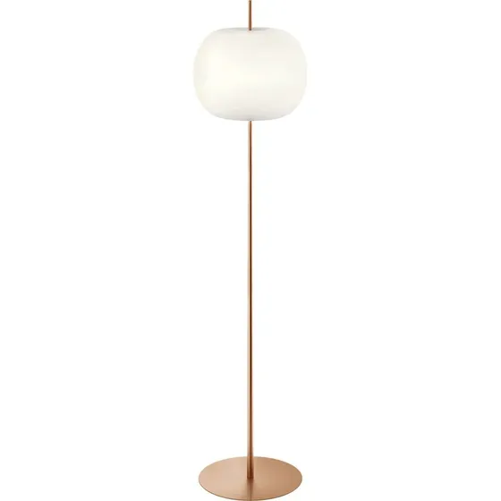 Lámpara de pie Kushi XL de KDLN - Cobre y Cristal Opalino