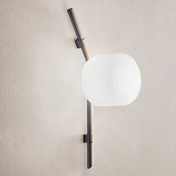 KDLN Lámpara de Pared y Techo Floed Bronze con Vidrio Opalino