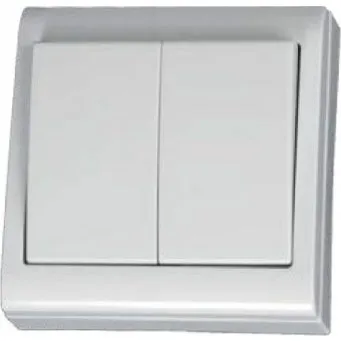 GSC Evolution Doble Conmutador Blanco 80x80mm 10A