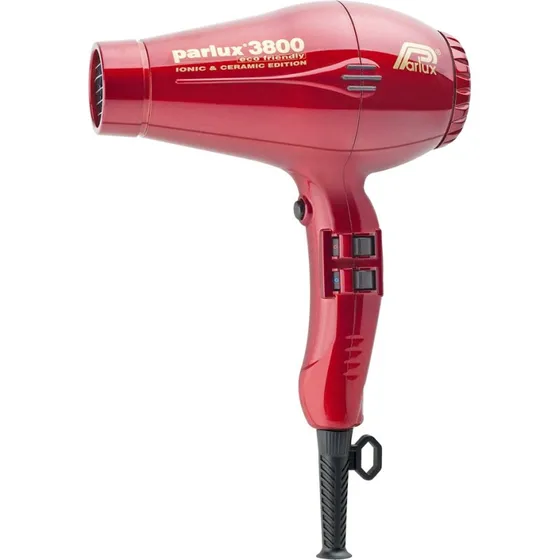 Parlux 3800 Secador de Pelo Cerámico e Iónico Eco-Friendly - Rojo