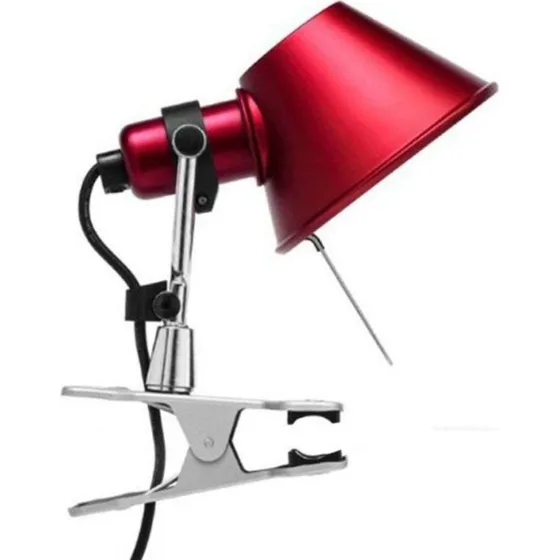 Artemide Tolomeo Micro Pinza Aplique de Pared Rojo