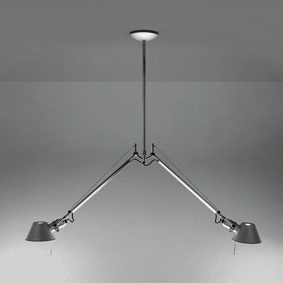 Artemide Tolomeo Due Bracci Lámpara Colgante de Aluminio
