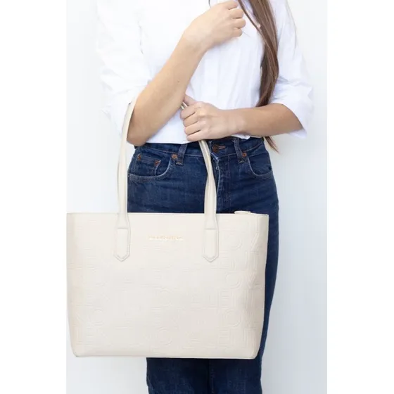 Valentino Bags Bolso Shopper Pansy Ecru Beige VBS8PG01