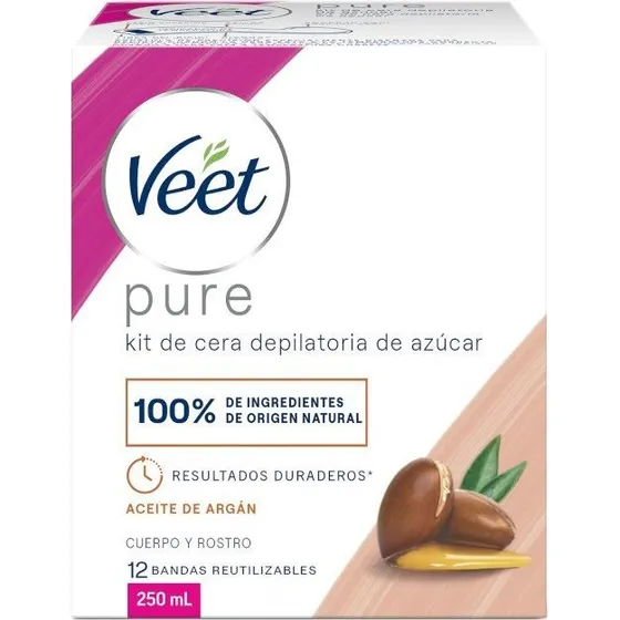Veet Cera Tibia Natural con Aceite de Argán 250 ml