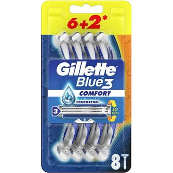 Gillette Blue 3 Comfort - Pack de 8 Repuestos de Cuchillas