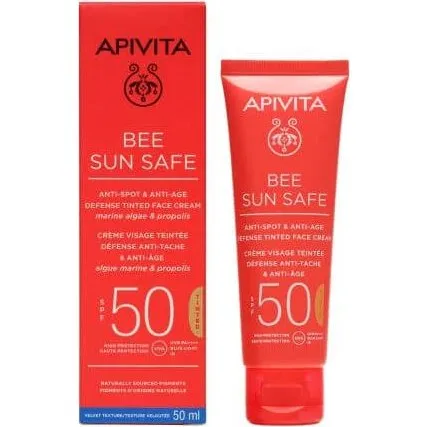 Apivita Bee Sun Safe SPF50 Crema Solar con Color Antimanchas 50ml
