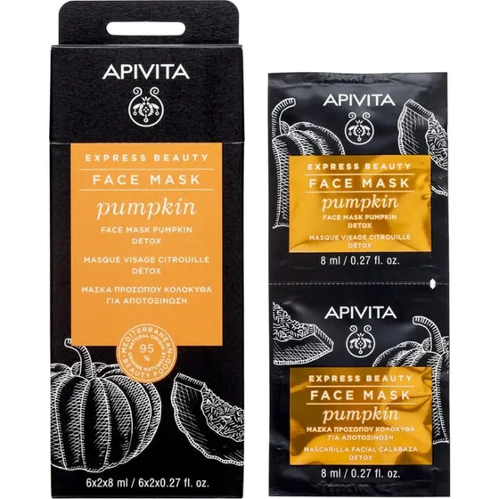 Apivita Express Beauty Mascarilla Facial Desintoxicante con Calabaza 2x8ml
