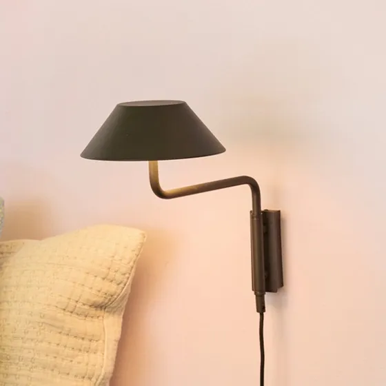 Hübsch Aplique de pared LED COVER Negro, 30 cm