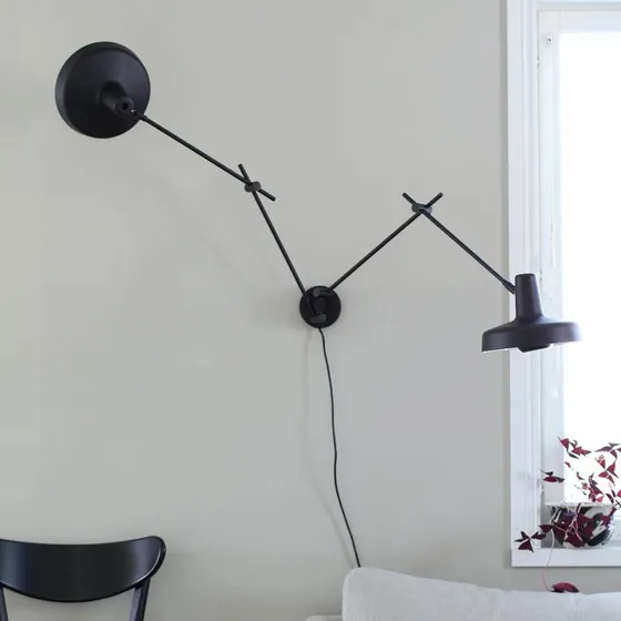 GRUPA Arigato Aplique de Pared de 2 Luces Negro - 70 cm