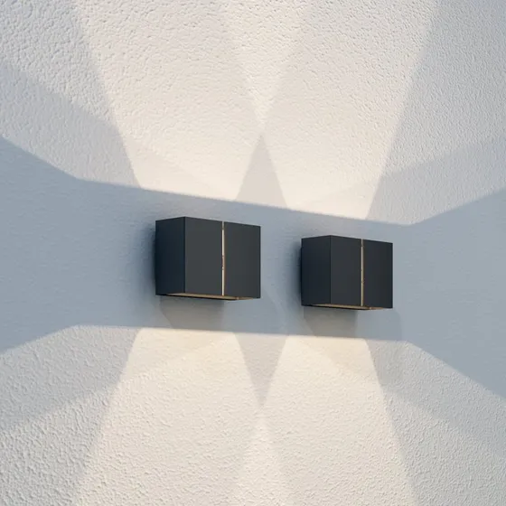 Loom Design Ask Aplique de Pared Exterior Negro - Diseño Moderno