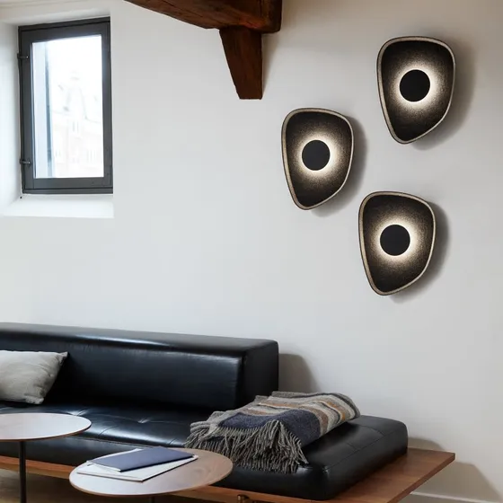 Loom Design Cozy Aplique de Pared LED Negro con Fieltro