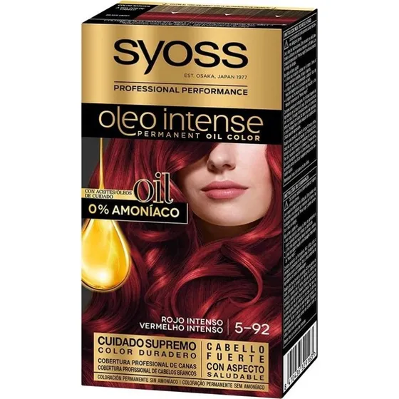 Syoss Oleo Intense Tinte Sin Amoniaco 5.92 Rojo Intenso