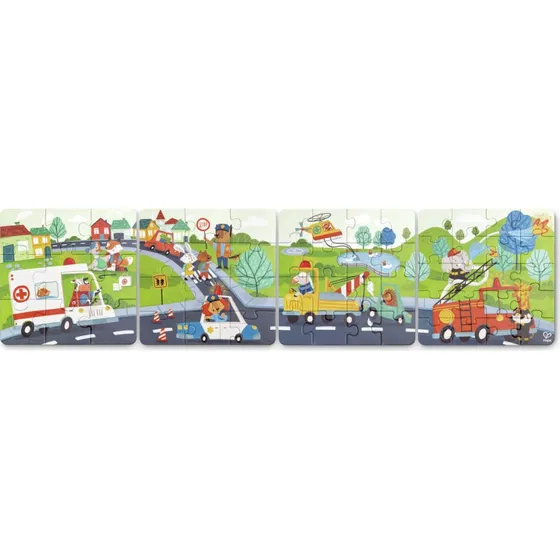 Hape Puzzle Vehículos de rescate 4 en 1