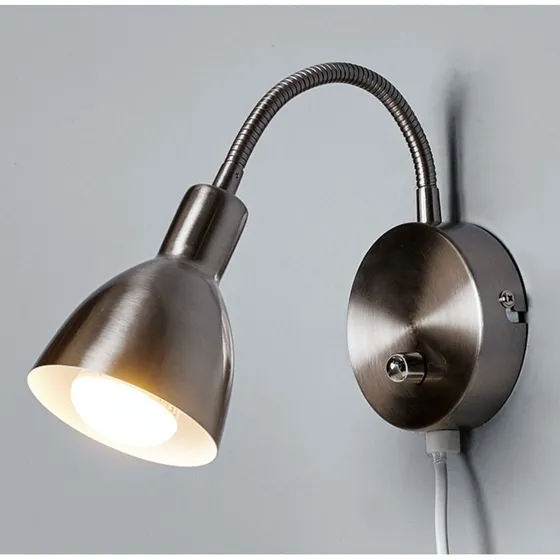 Lindby Amrei Aplique de Pared Níquel Mate con Brazo Flexible
