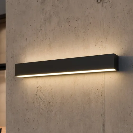 Lucande Lengo Aplique de Pared LED Exterior Antracita 50 cm