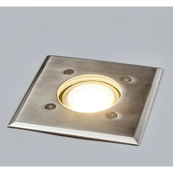 Lindby Insa Square Spot Empotrable de Suelo IP67 Acero Inoxidable