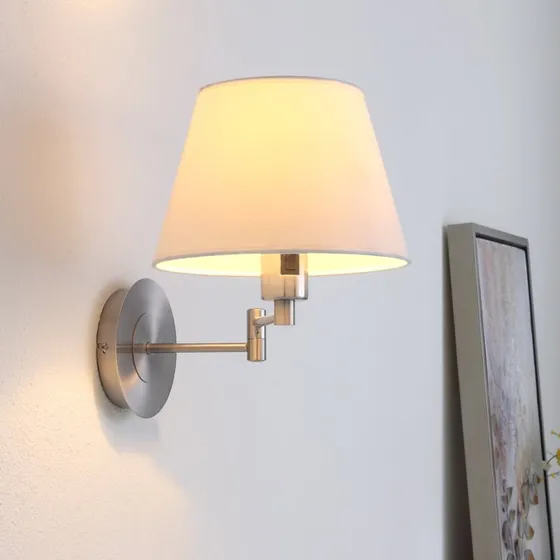 Lindby Aplique de Pared Pola Crema y Níquel Mate
