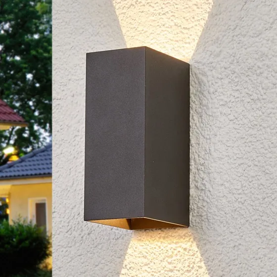 Lucande Mikka Aplique Exterior LED Antracita IP54