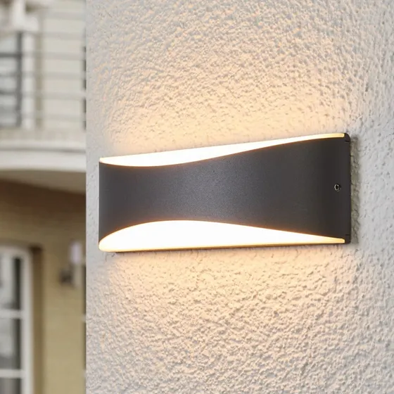 Aplique LED Exterior Lucande Akira Antracita Moderno