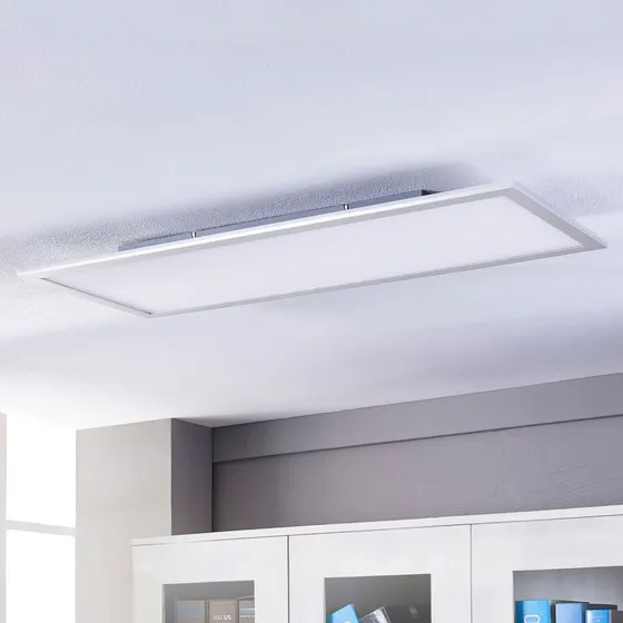 Lindby Livel Lámpara LED de Techo 4000K 120x30cm Plata