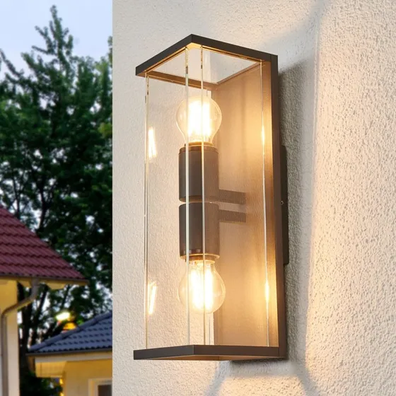 Lucande Annalea Aplique Exterior Up/Down Gris Oscuro IP54