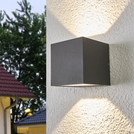 Aplique LED Exterior Lucande Merjem 10 cm - Arriba/Abajo - IP54