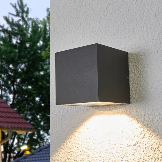 Lucande Merjem Aplique Exterior LED IP54 Dak Grey