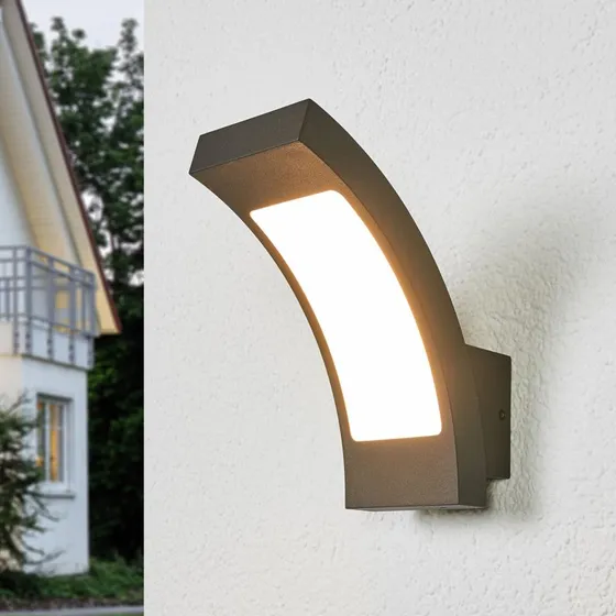 Lucande Juvia Aplique de Pared LED Exterior - Graphite - 19 cm