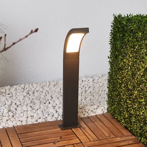 Lucande Juvia Lámpara de Jardín LED Bolardo 60 cm Gris Antracita IP54