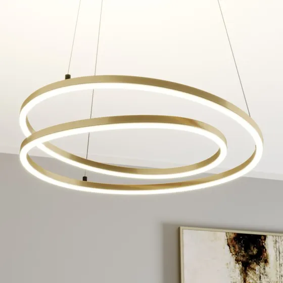 Lámpara Colgante LED Lindby Davian, Latón, 49 cm, Atenuable