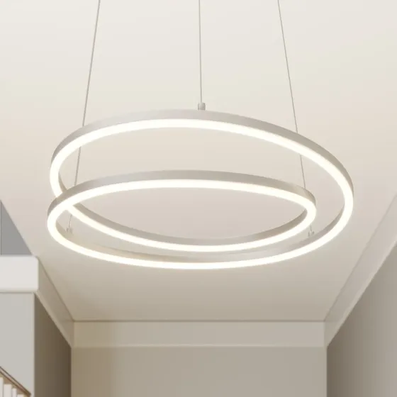 Lámpara colgante LED Lindby Davian, Níquel, 49 cm, Atenuable