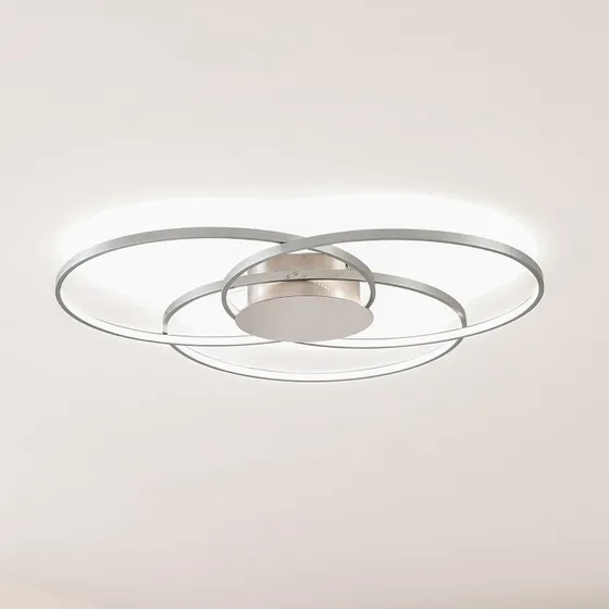 Lindby Riley Lámpara de Techo LED de Aluminio con Tres Anillos