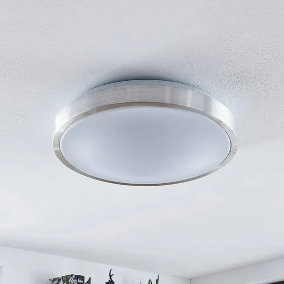 Lámpara LED de techo Emelie de Lindby, Ø 42 cm, Aluminio Plateado