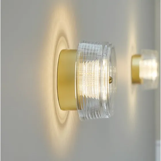 Loom Design Aplique de Pared Glow Oro Mate - Acrílico Transparente