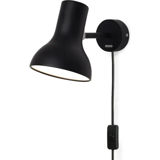 Anglepoise Type 75 Mini Aplique de Pared Negro con Enchufe