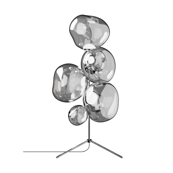 Tom Dixon Lámpara de Pie Melt Chandelier LED 175 cm Plateado