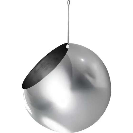 AYTM Maceta Colgante Globe de Acero Inoxidable, Plateada, Ø 17 cm