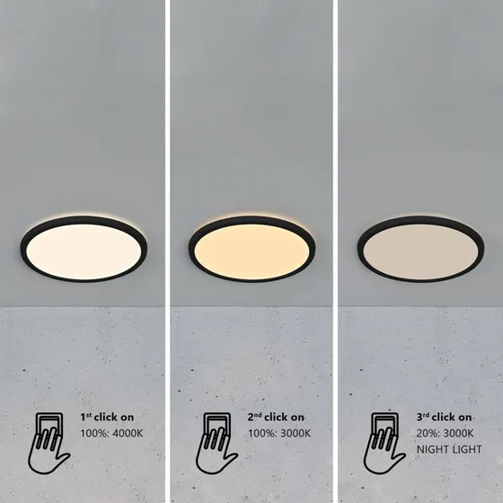 Nordlux Plafón Oja 29 IP54 Negro - LED Regulable Moodmaker